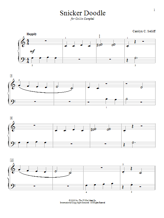 Carolyn C. Setliff Snicker Doodle sheet music notes and chords. Download Printable PDF.