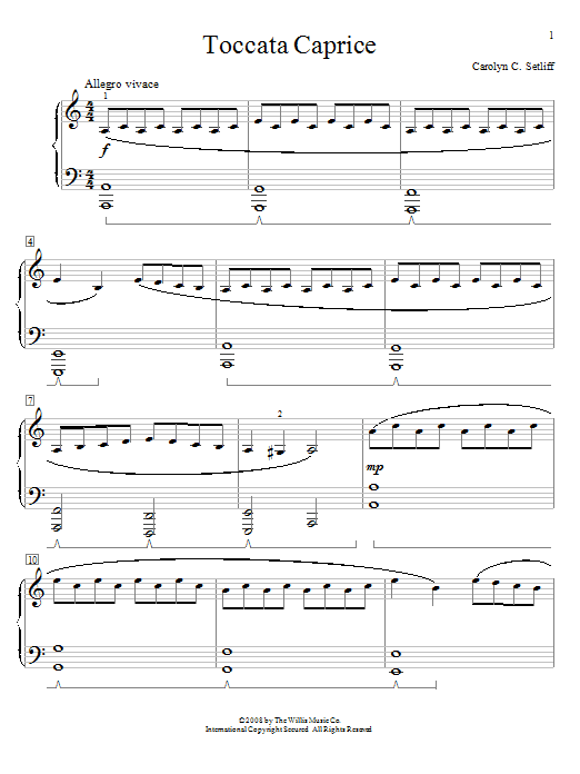 Carolyn C. Setliff Toccata Caprice sheet music notes and chords. Download Printable PDF.