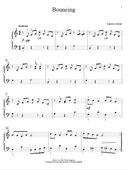 Carolyn Miller Bouncing sheet music notes and chords. Download Printable PDF.