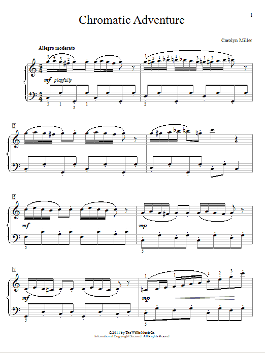 Carolyn Miller Chromatic Adventure sheet music notes and chords. Download Printable PDF.