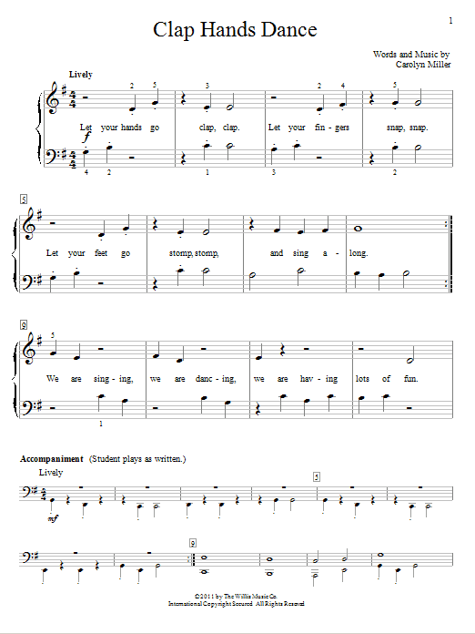 Carolyn Miller Clap Hands Dance sheet music notes and chords. Download Printable PDF.