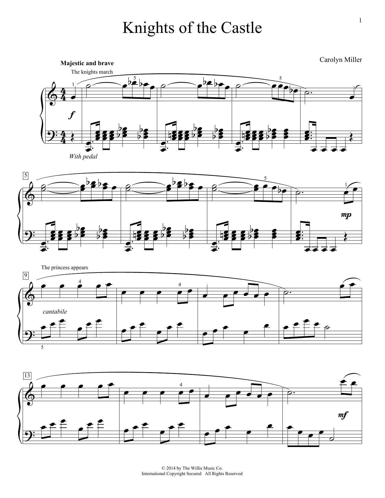 Carolyn Miller Knights Of The Castle Sheet Music Pdf Notes