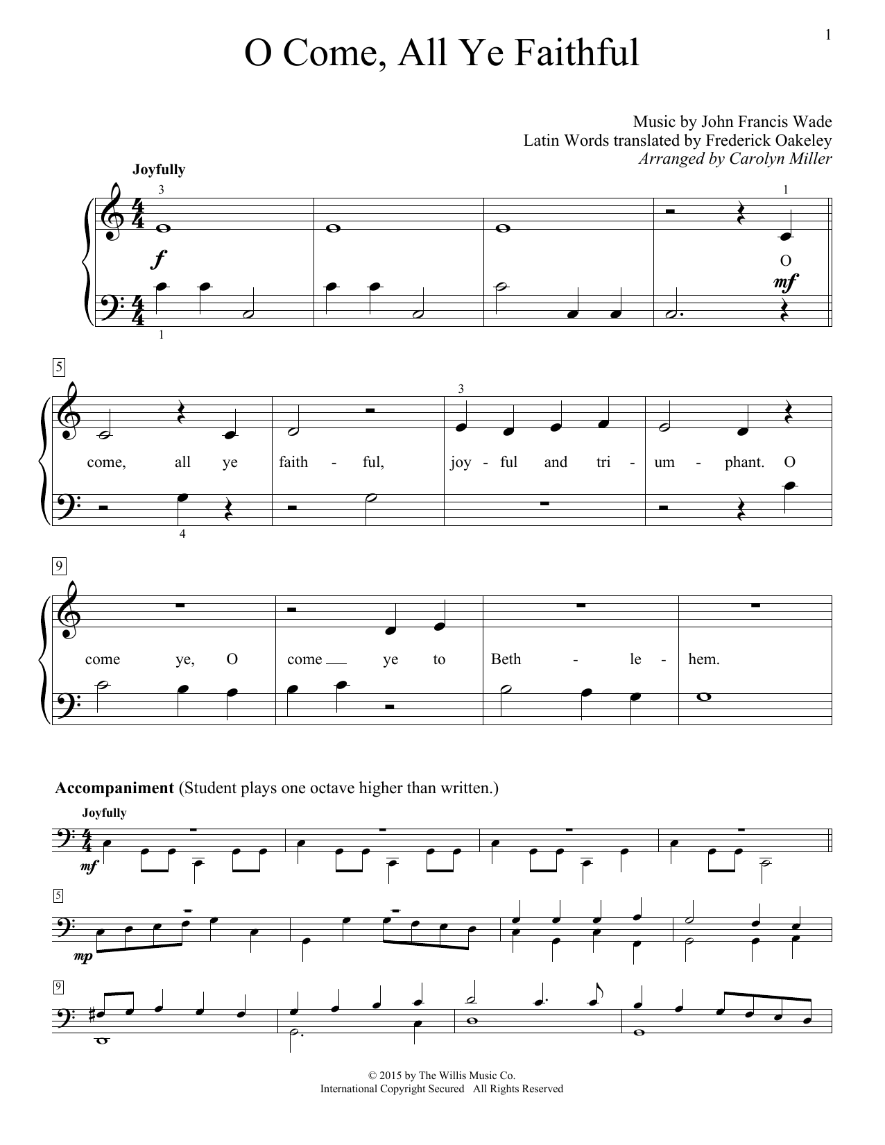 Christmas Carol O Come All Ye Faithful Adeste Fideles Sheet Music Pdf Notes Chords Baroque Score Educational Piano Download Printable Sku 161309