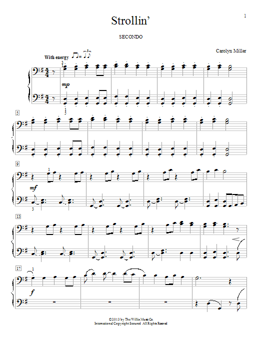 Carolyn Miller Strollin' sheet music notes and chords. Download Printable PDF.