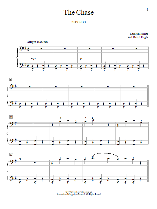 Carolyn Miller The Chase sheet music notes and chords. Download Printable PDF.