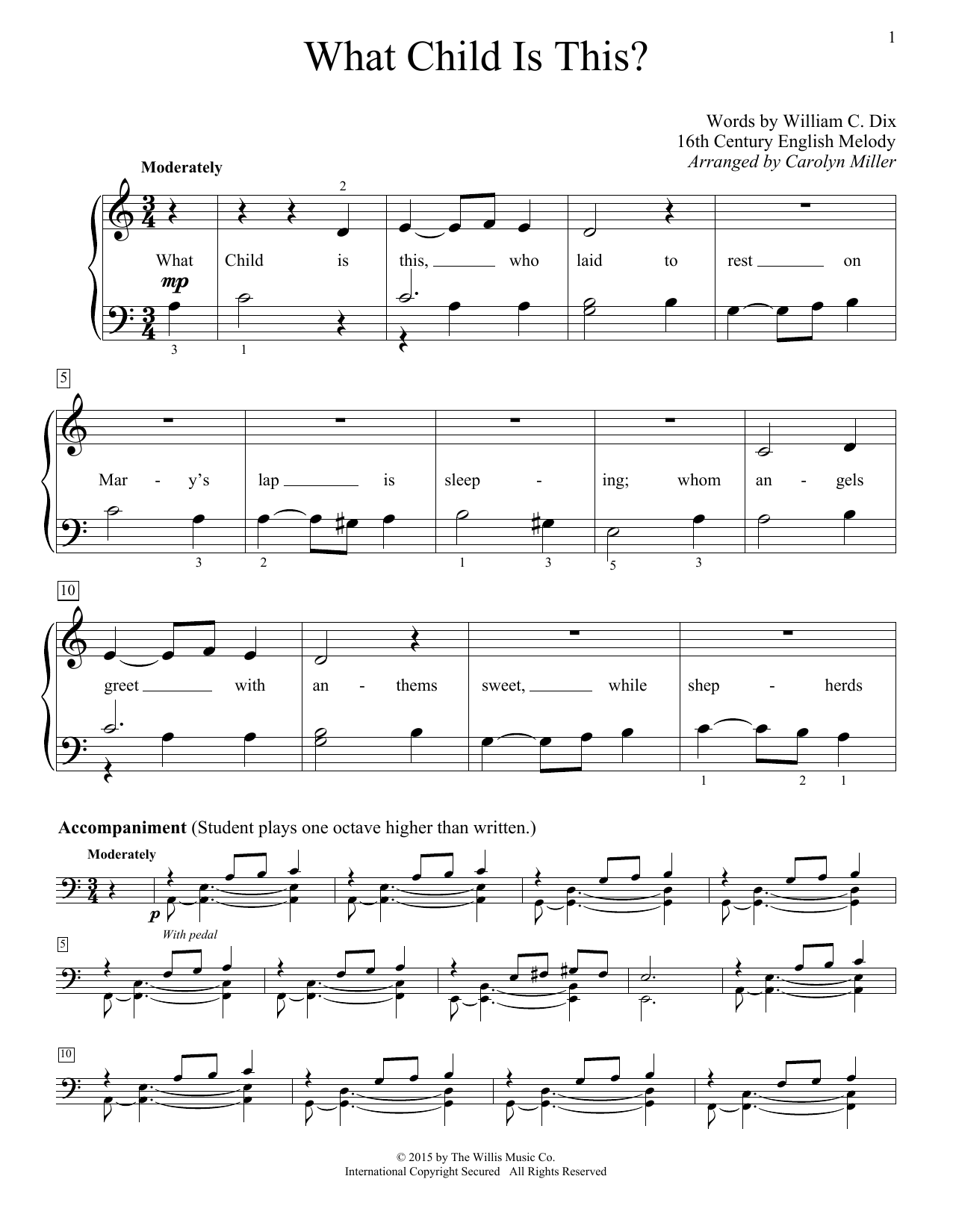 Christmas Carol What Child Is This Sheet Music Pdf Notes Chords Christmas Score Educational Piano Download Printable Sku