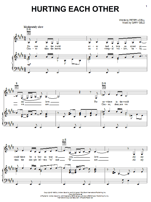 Carpenters Hurting Each Other sheet music notes and chords. Download Printable PDF.