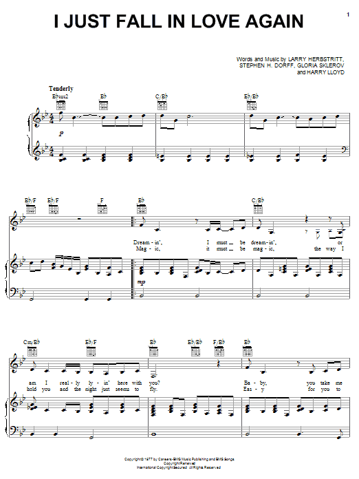 Carpenters I Just Fall In Love Again Sheet Music Pdf Notes