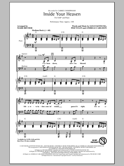Fleetwood Mac Inside Your Heaven (arr. Kirby Shaw) sheet music notes and chords arranged for SATB Choir