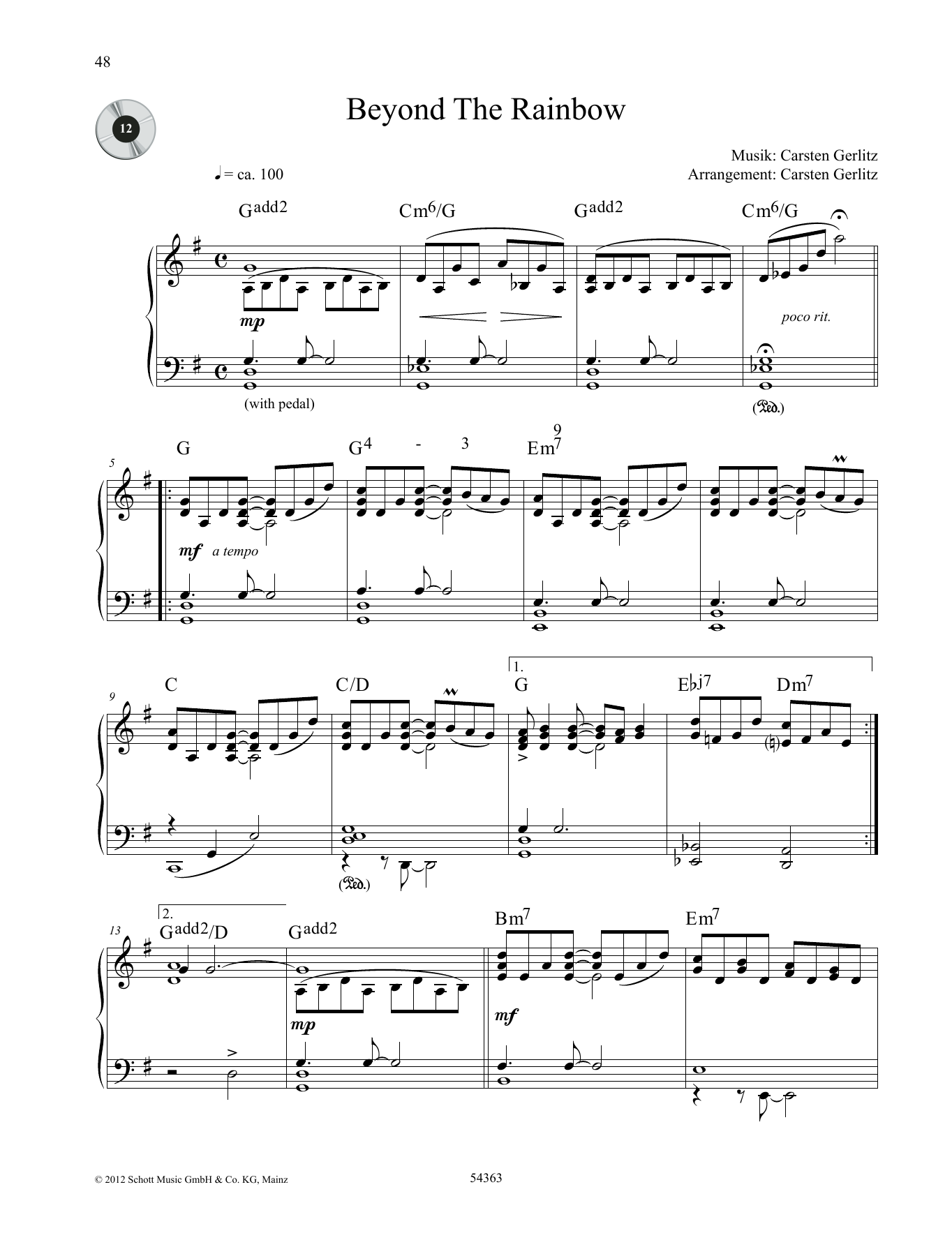 Carsten Gerlitz Beyond the Rainbow sheet music notes and chords. Download Printable PDF.