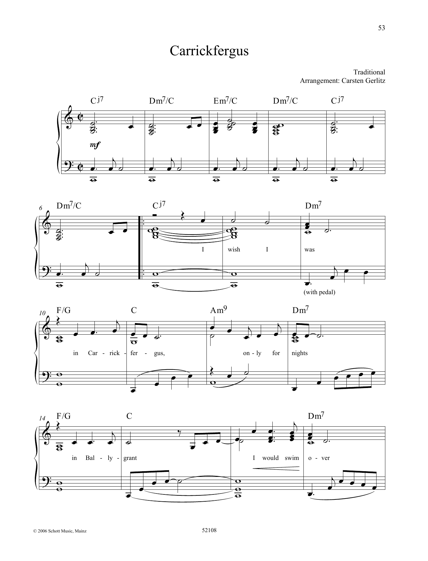 Carsten Gerlitz Carrickfergus sheet music notes and chords. Download Printable PDF.