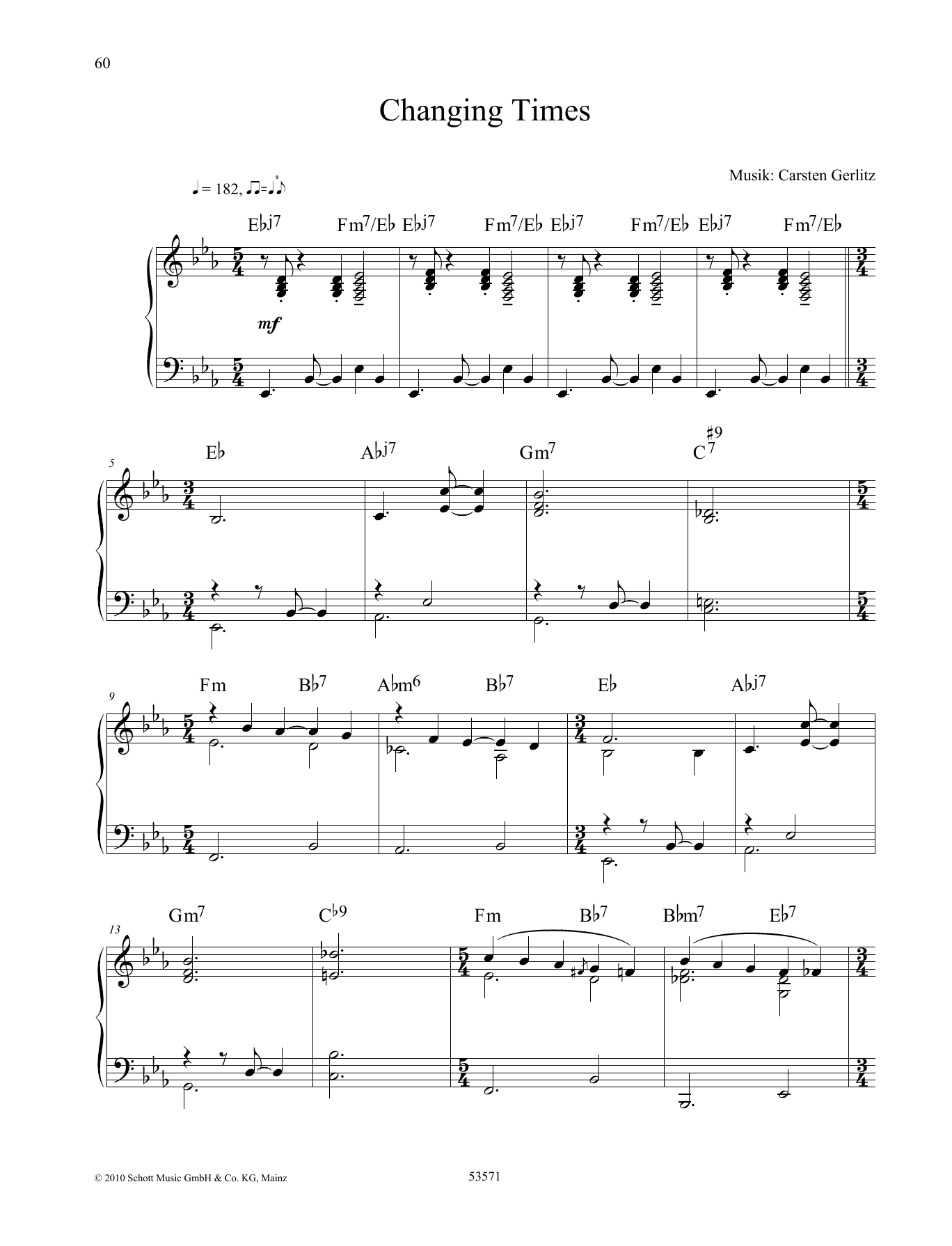 Carsten Gerlitz Changing Times sheet music notes and chords. Download Printable PDF.