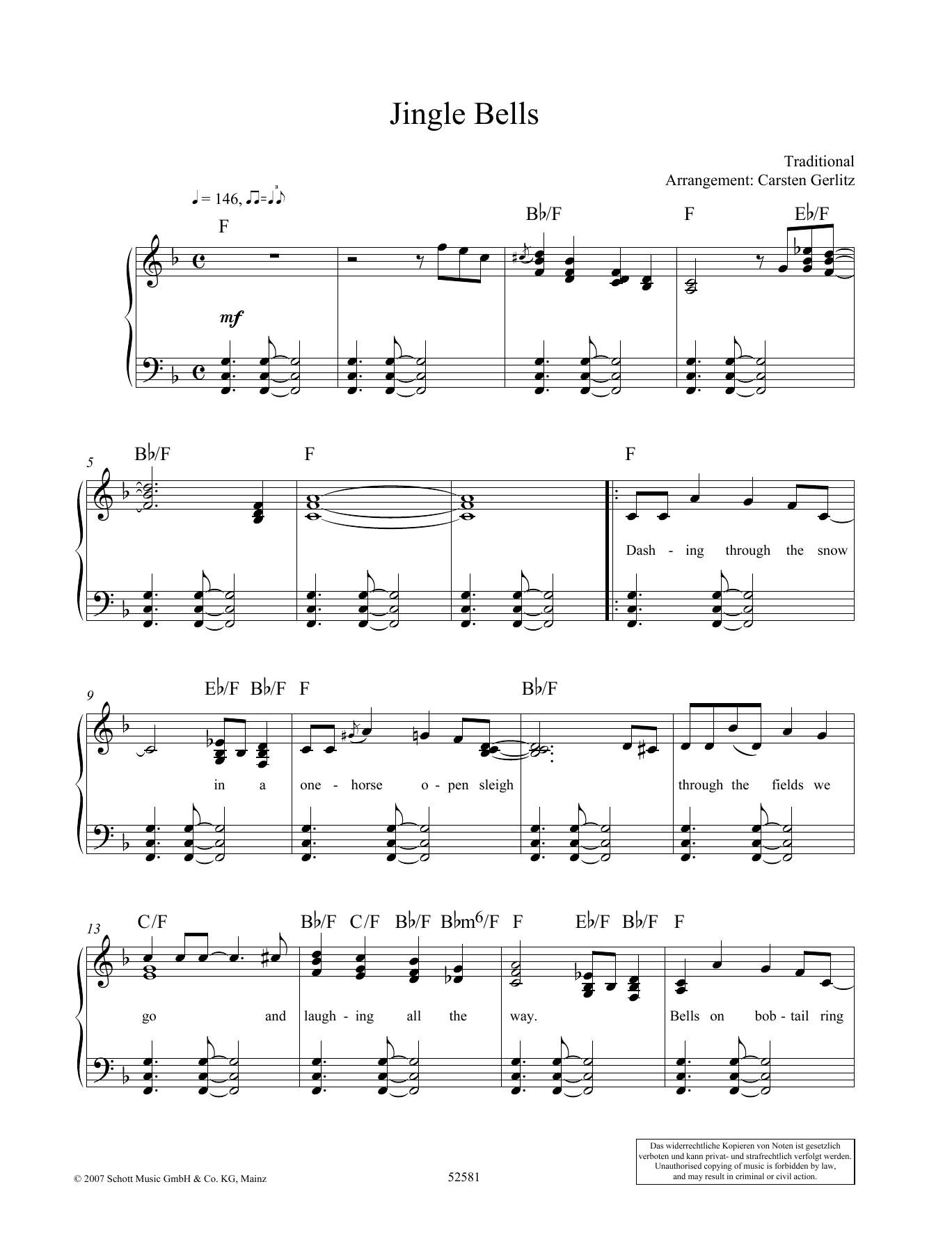 Carsten Gerlitz Jingle Bells sheet music notes and chords. Download Printable PDF.