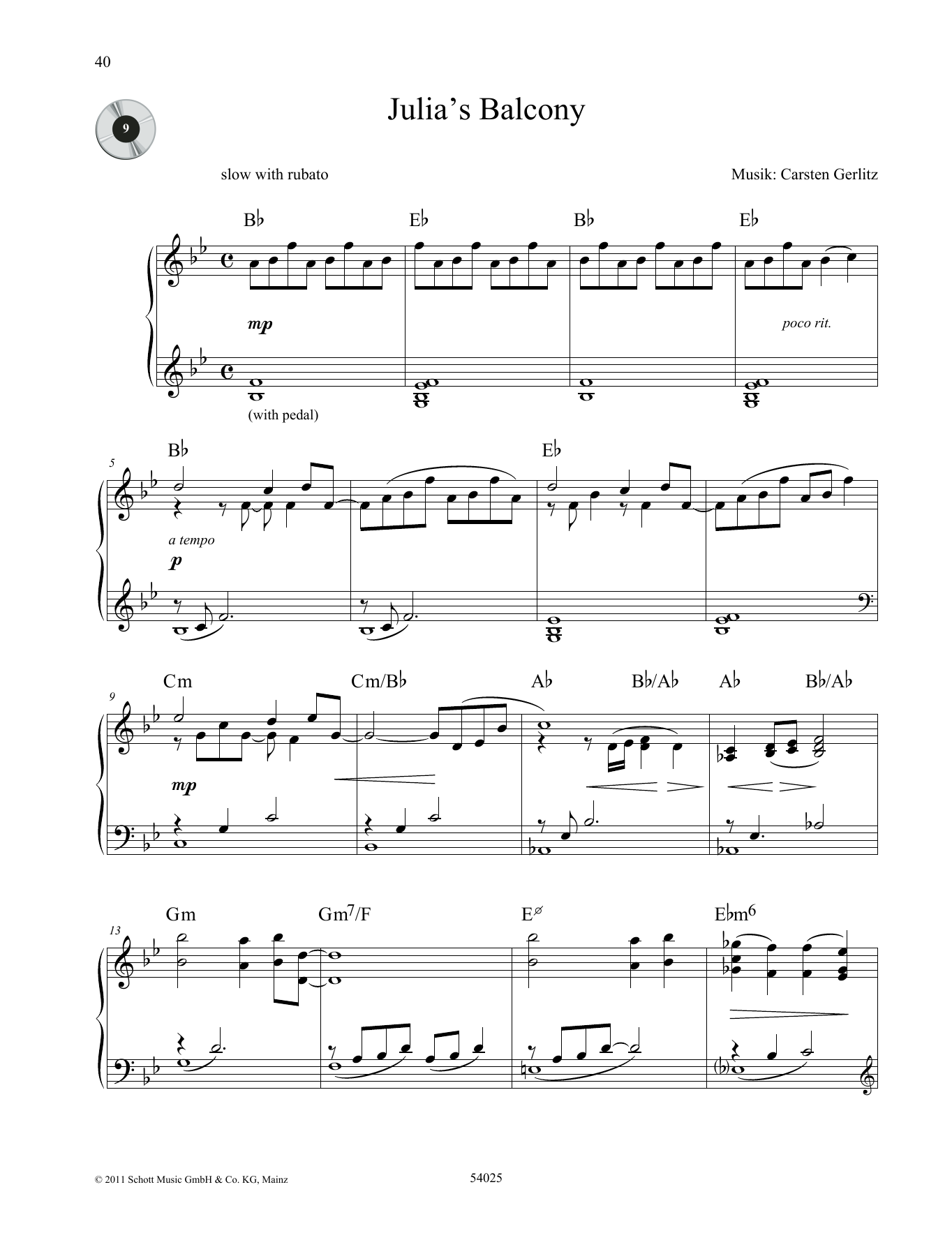 Carsten Gerlitz Julia's Balcony sheet music notes and chords. Download Printable PDF.