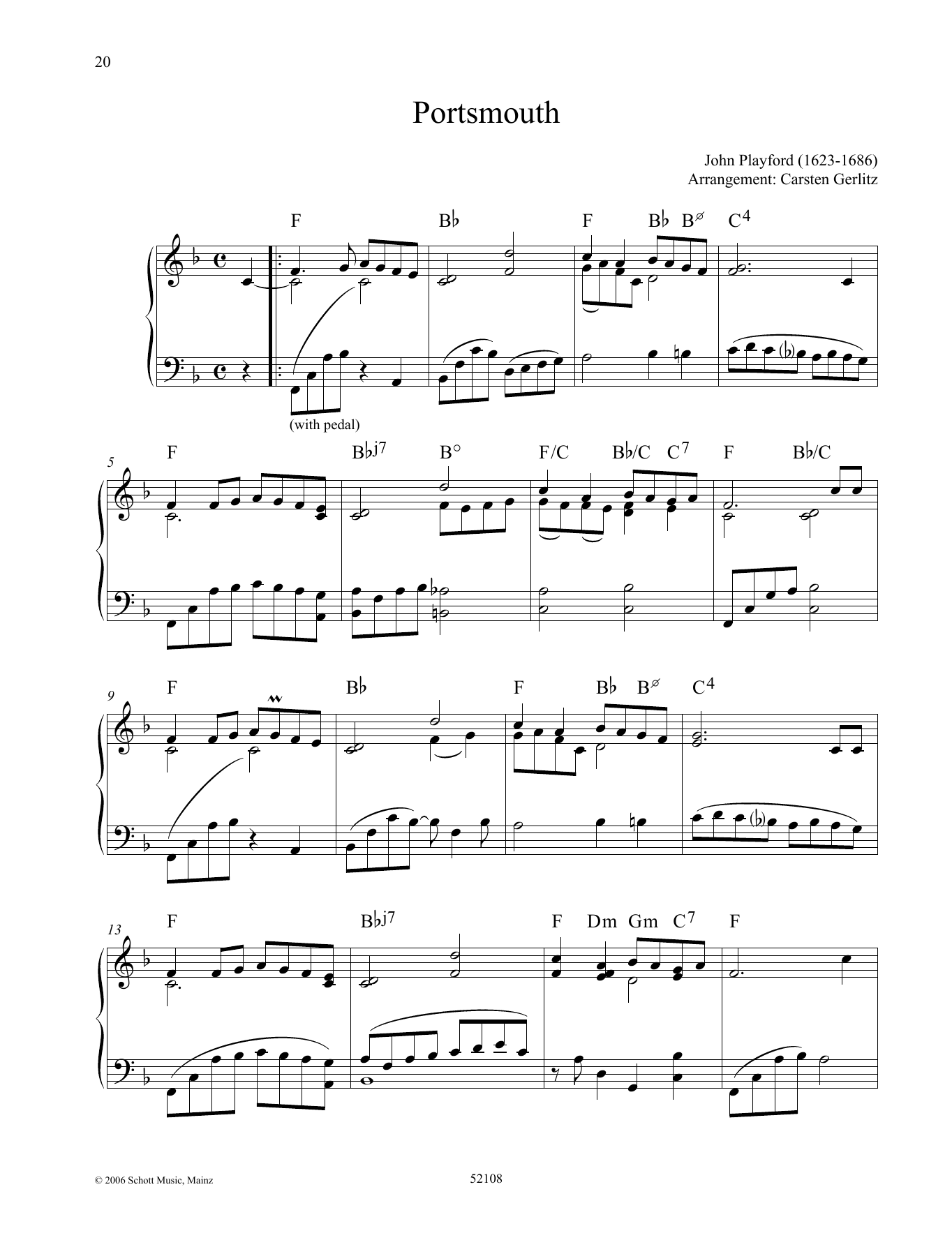 Carsten Gerlitz Portsmouth sheet music notes and chords. Download Printable PDF.