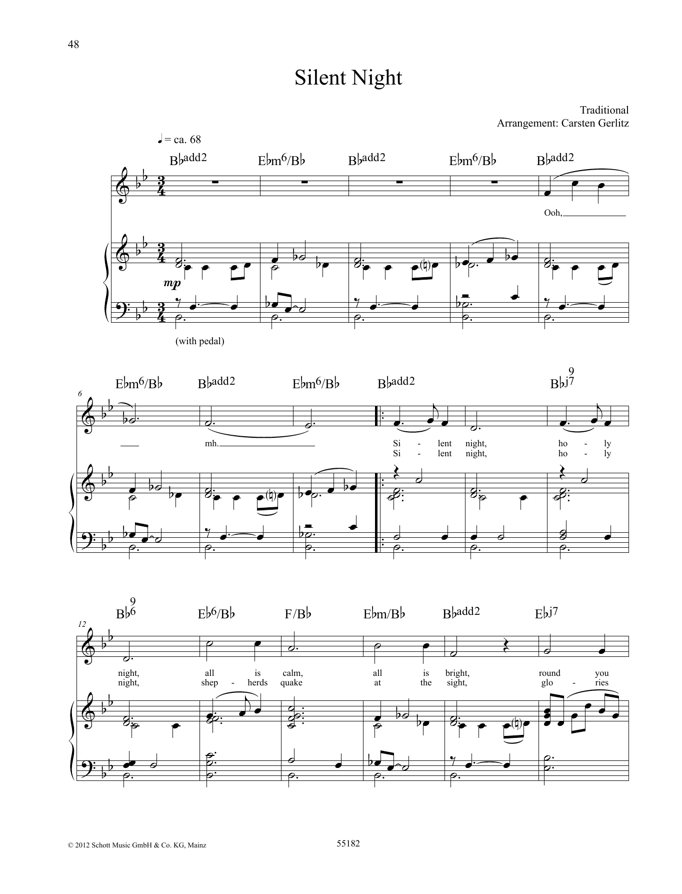 Carsten Gerlitz Silent Night sheet music notes and chords. Download Printable PDF.