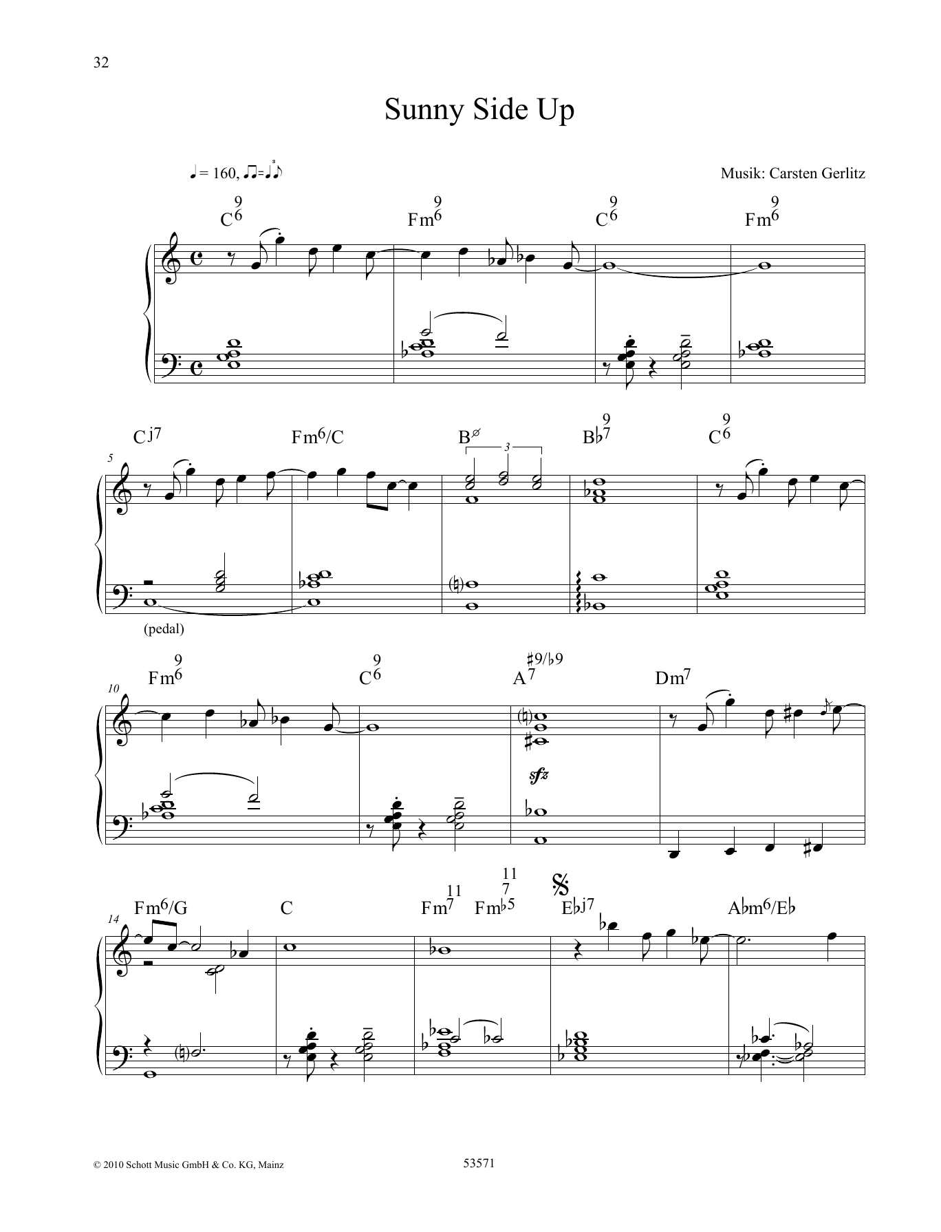 Carsten Gerlitz Sunny Side Up sheet music notes and chords. Download Printable PDF.