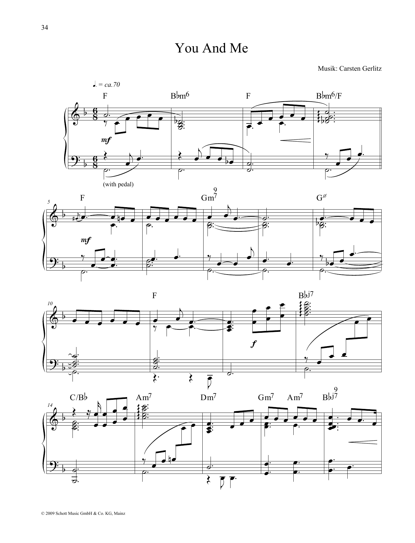 Carsten Gerlitz You and Me sheet music notes and chords. Download Printable PDF.