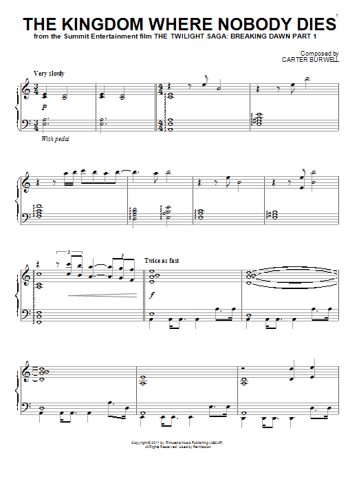 Learn to play Carter Burwell The Kingdom Where Nobody Dies sheet music for Piano Solo in minutes. Carter Burwell The Kingdom Where Nobody Dies sheet music notes and chords