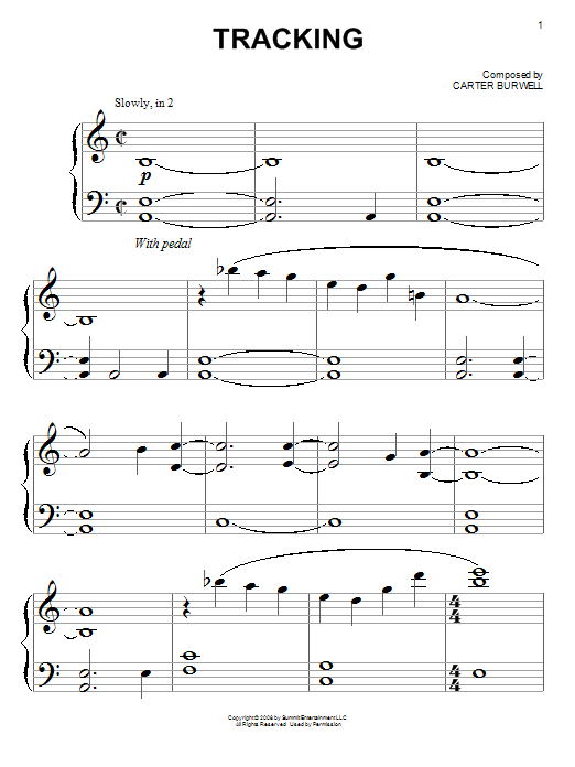 Carter Burwell Tracking sheet music notes and chords. Download Printable PDF.