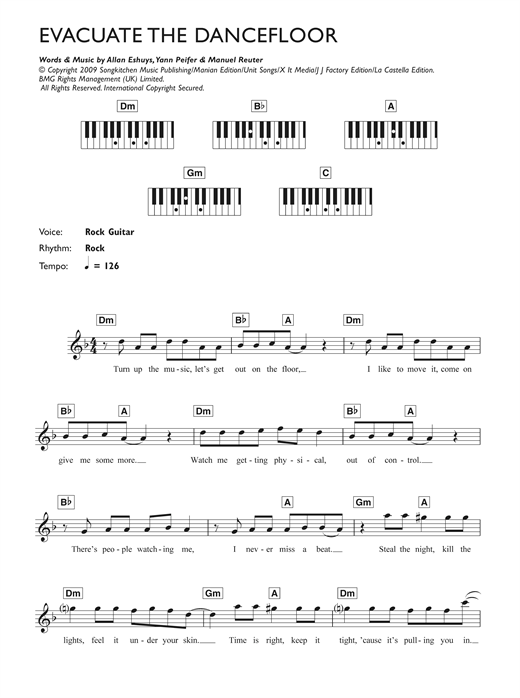 Cascada Evacuate The Dancefloor sheet music notes and chords. Download Printable PDF.