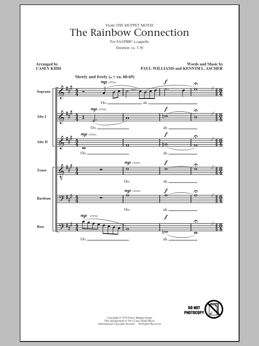 Casey Kidd The Rainbow Connection sheet music notes and chords. Download Printable PDF.