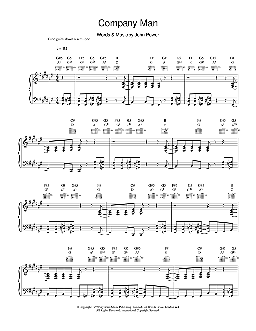 Cast Company Man sheet music notes and chords. Download Printable PDF.