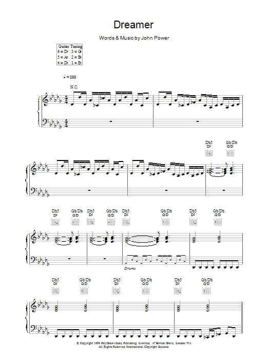 Cast Dreamer sheet music notes and chords. Download Printable PDF.