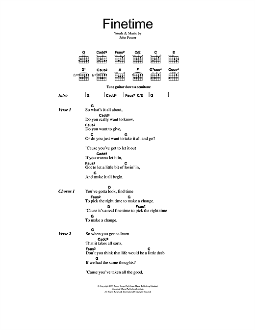 Cast Finetime sheet music notes and chords. Download Printable PDF.