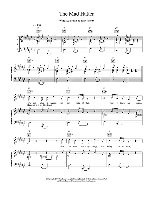 Cast The Mad Hatter sheet music notes and chords. Download Printable PDF.