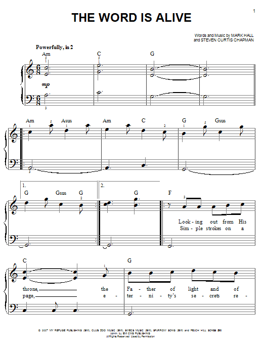 Casting Crowns The Word Is Alive sheet music notes and chords. Download Printable PDF.