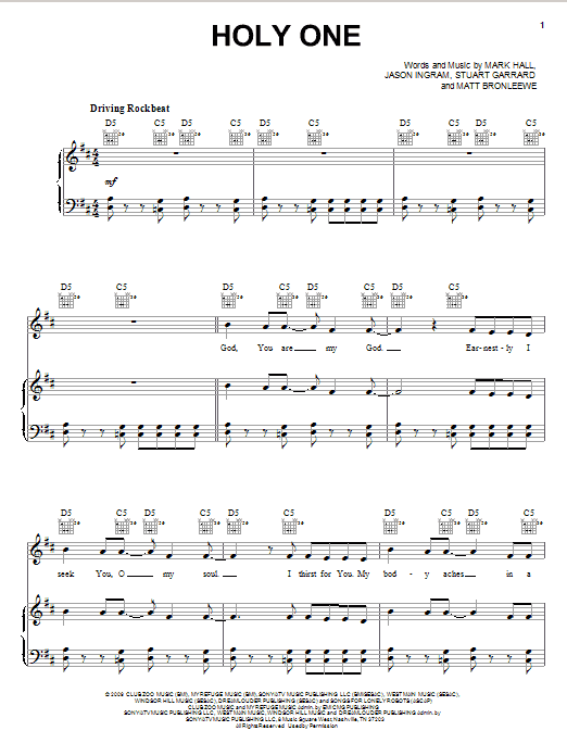 Casting Crowns Holy One sheet music notes and chords. Download Printable PDF.