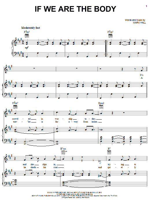 Learn to play Casting Crowns If We Are The Body sheet music for Easy Piano in minutes. Casting Crowns If We Are The Body sheet music notes and chords