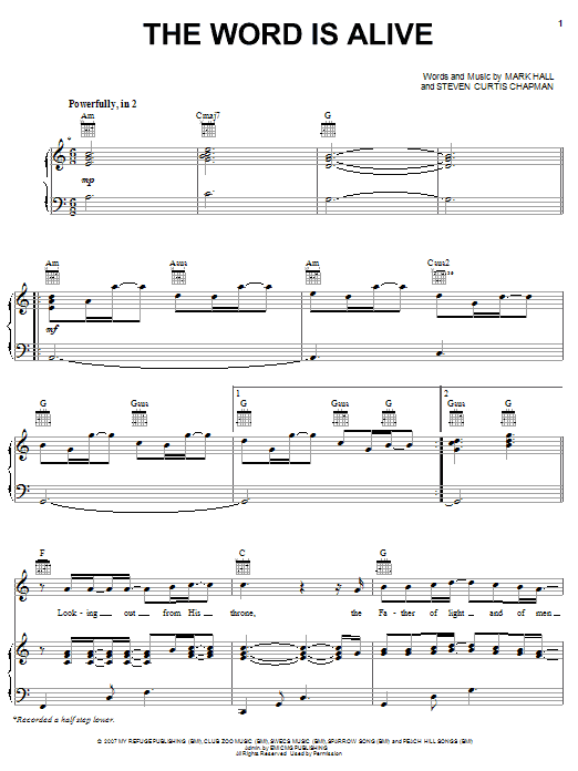 Learn to play Casting Crowns The Word Is Alive sheet music for Easy Guitar Tab in minutes. Casting Crowns The Word Is Alive sheet music notes and chords. Download Printable PDF.