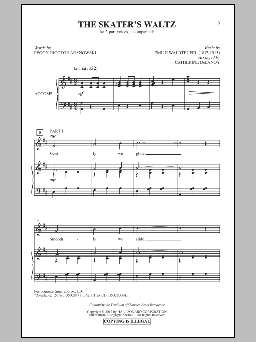 Catherine DeLanoy The Skater's Waltz sheet music notes and chords. Download Printable PDF.