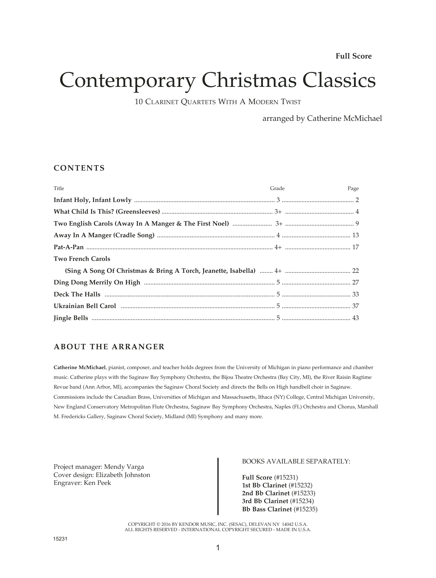 Learn to play Catherine McMichael Contemporary Christmas Classics - Full Score sheet music for Woodwind Ensemble in minutes. Catherine McMichael Contemporary Christmas Classics - Full Score sheet music notes and chords. Download Printable PDF.