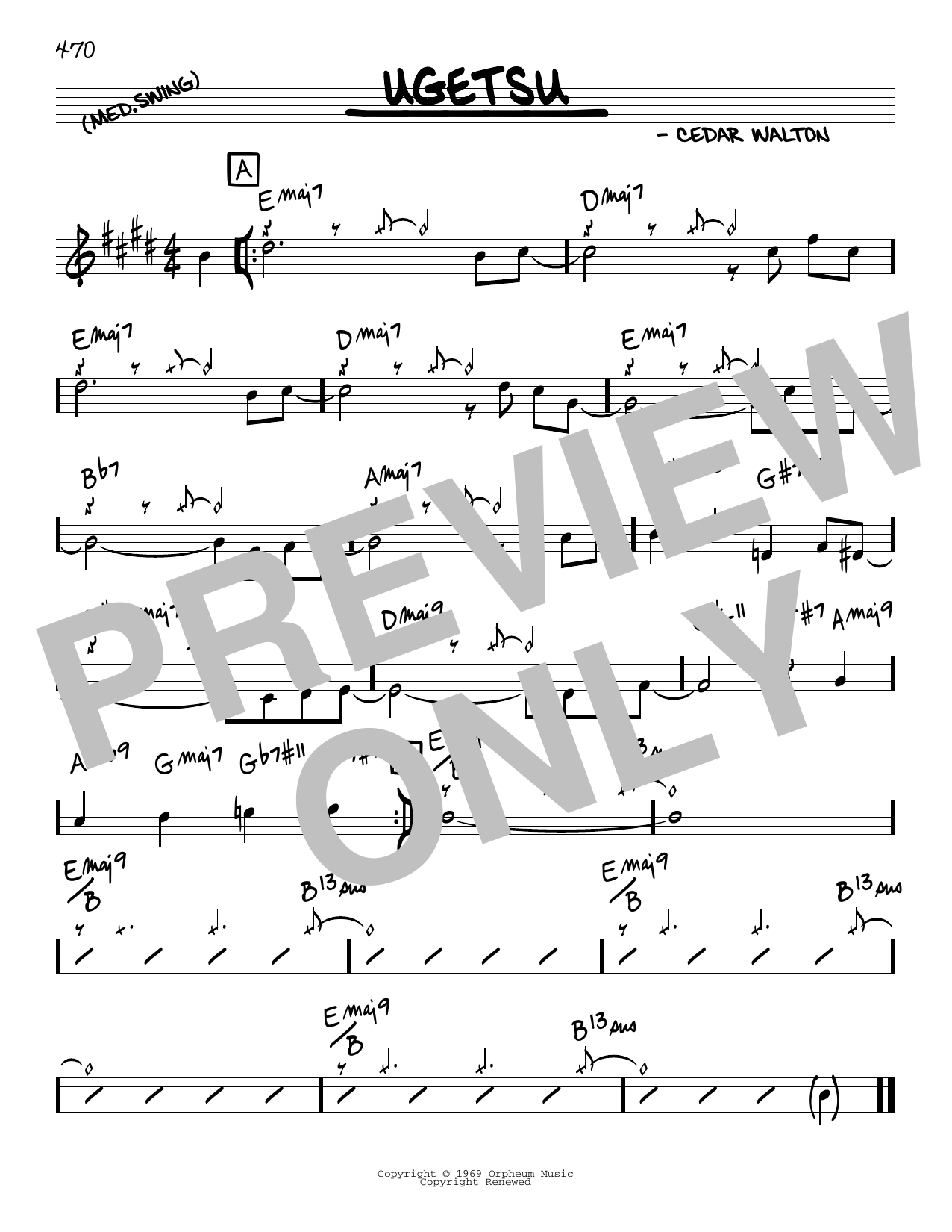 Cedar Walton Ugetsu sheet music notes and chords. Download Printable PDF.