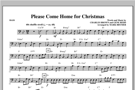 Cee Lo Green Please Come Home For Christmas Arr Mark Brymer Bass Sheet Music Pdf Notes Chords Christmas Score Choir Instrumental Pak Download Printable Sku 314095