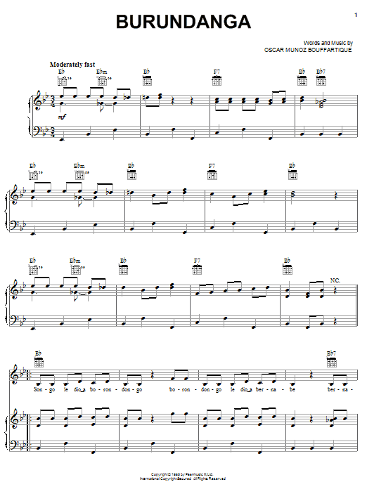 Celia Cruz Burundanga sheet music notes and chords. Download Printable PDF.