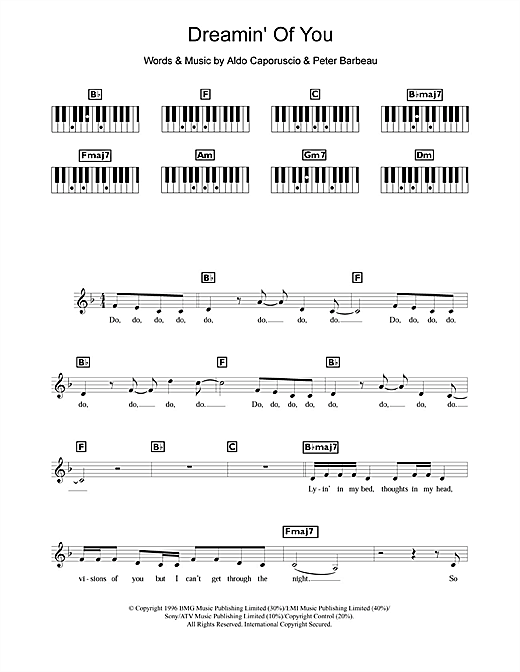 Celine Dion Dreamin' Of You sheet music notes and chords. Download Printable PDF.