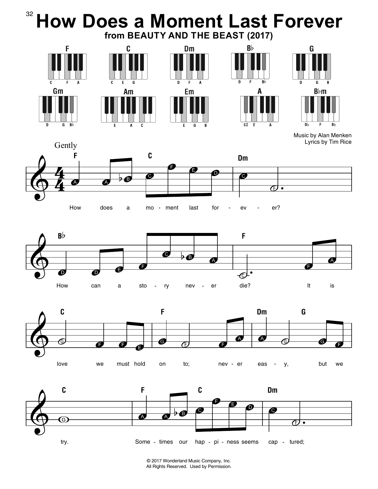 Celine Dion How Does A Moment Last Forever (from Beauty And The Beast) sheet music notes and chords. Download Printable PDF.