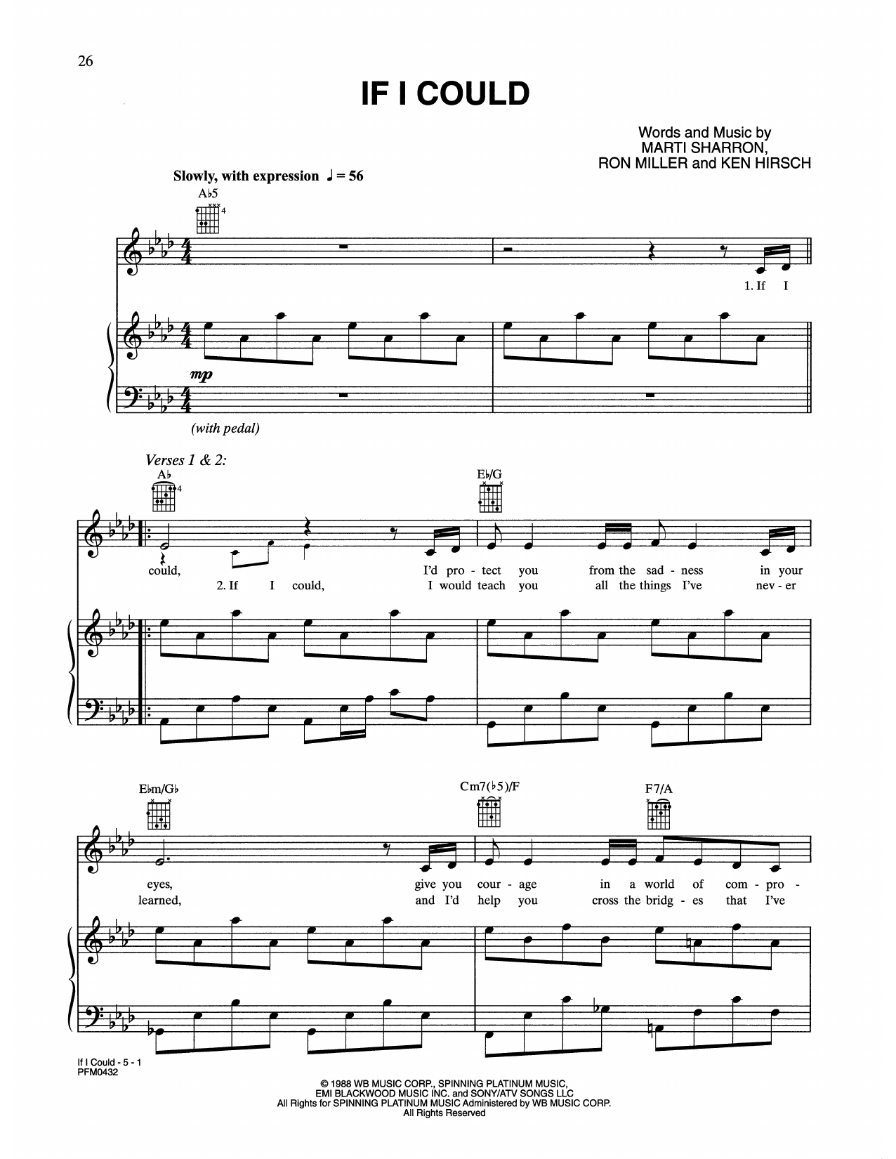 Celine Dion If I Could sheet music notes and chords. Download Printable PDF.