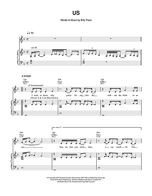 Celine Dion Us sheet music notes and chords. Download Printable PDF.