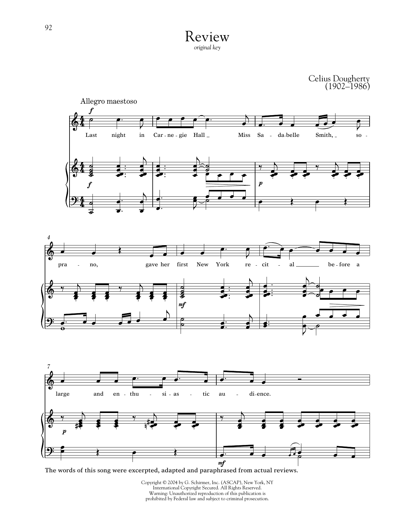 Celius Dougherty Review sheet music notes and chords. Download Printable PDF.