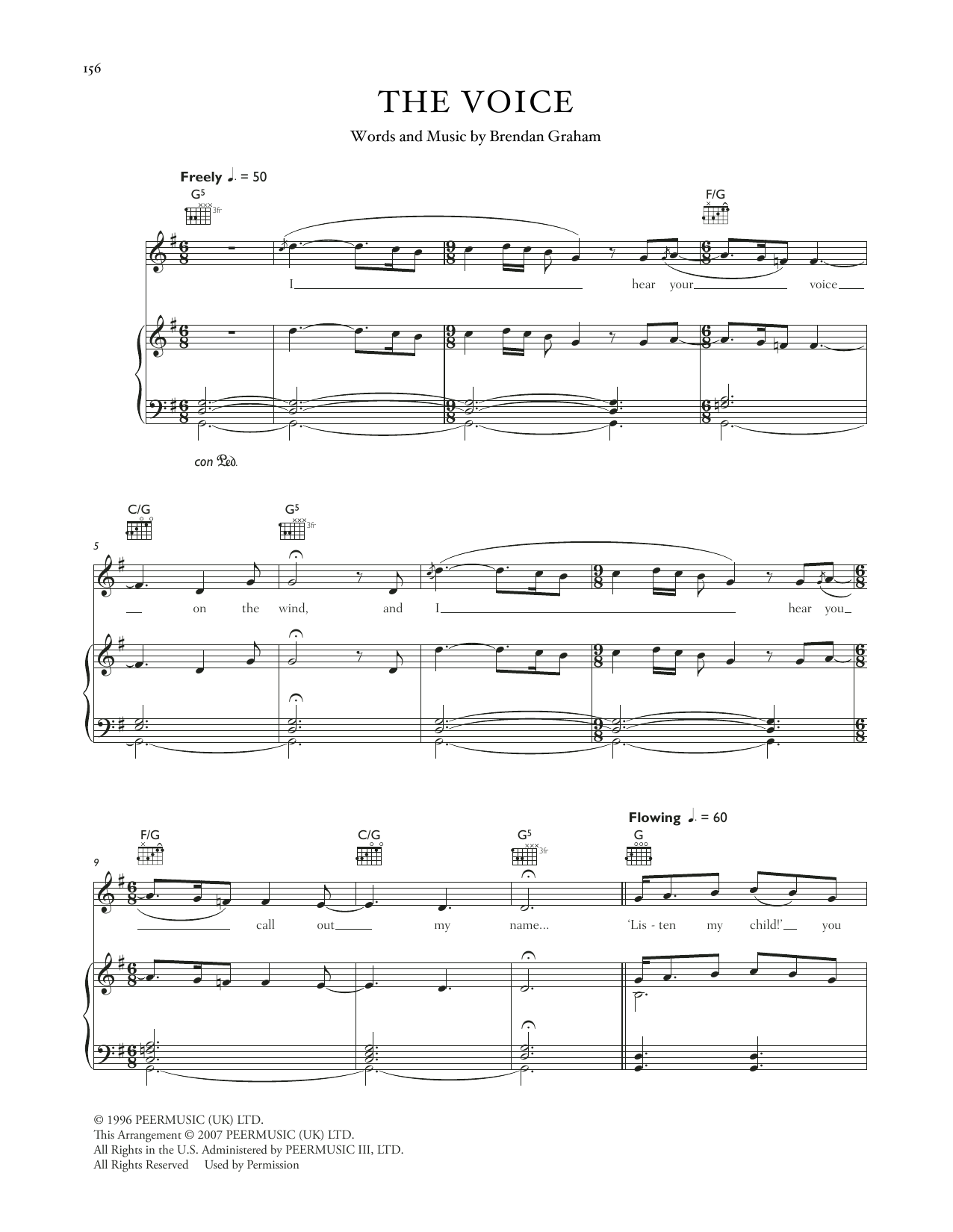 Celtic Woman The Voice sheet music notes and chords. Download Printable PDF.