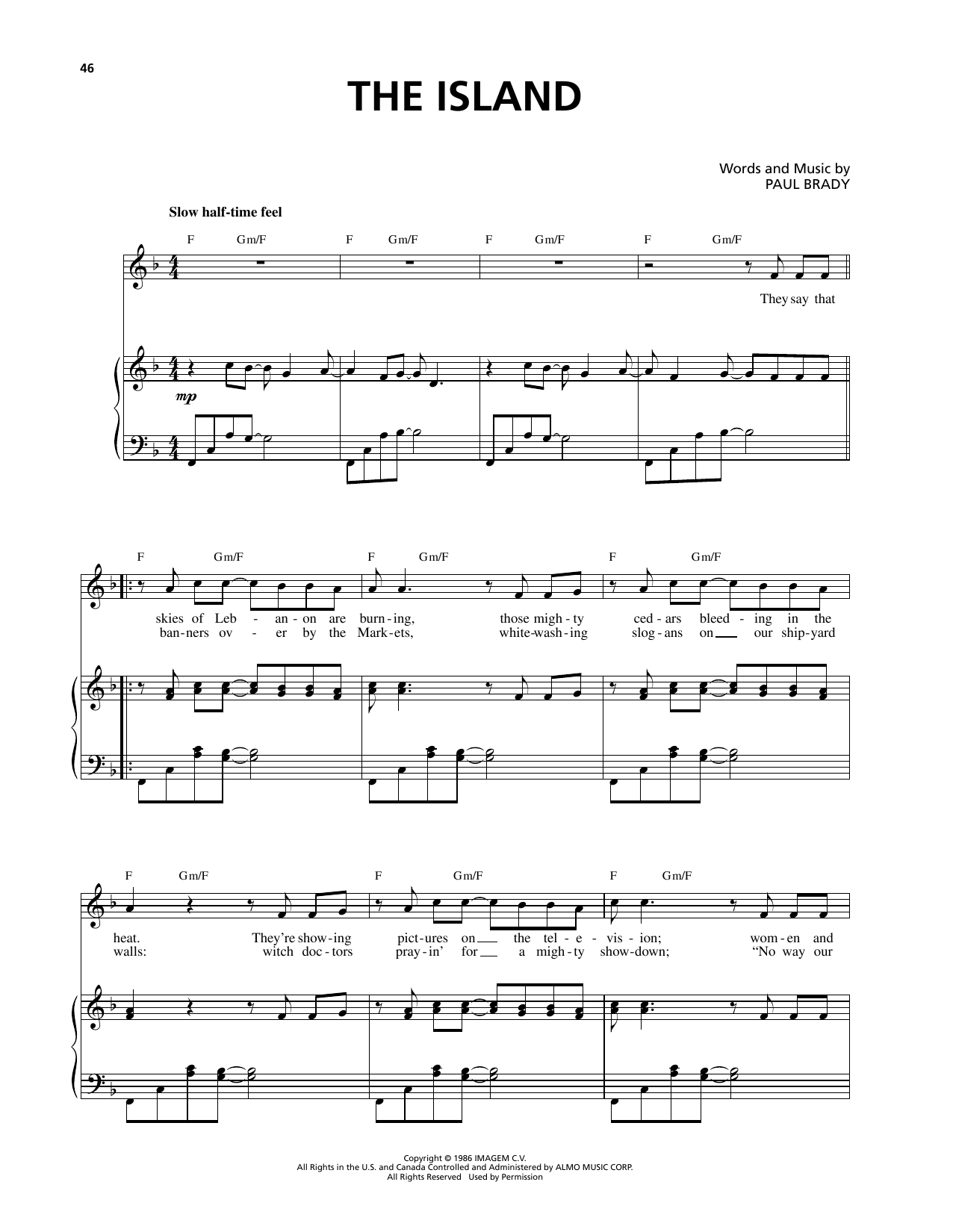 Celtic Thunder The Island sheet music notes and chords. Download Printable PDF.