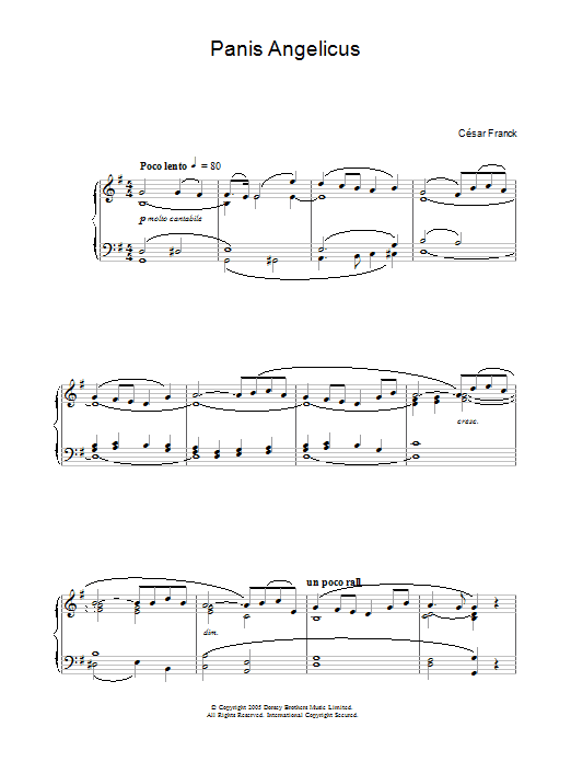 César Franck Panis Angelicus (O Lord Most Holy) sheet music notes and chords. Download Printable PDF.