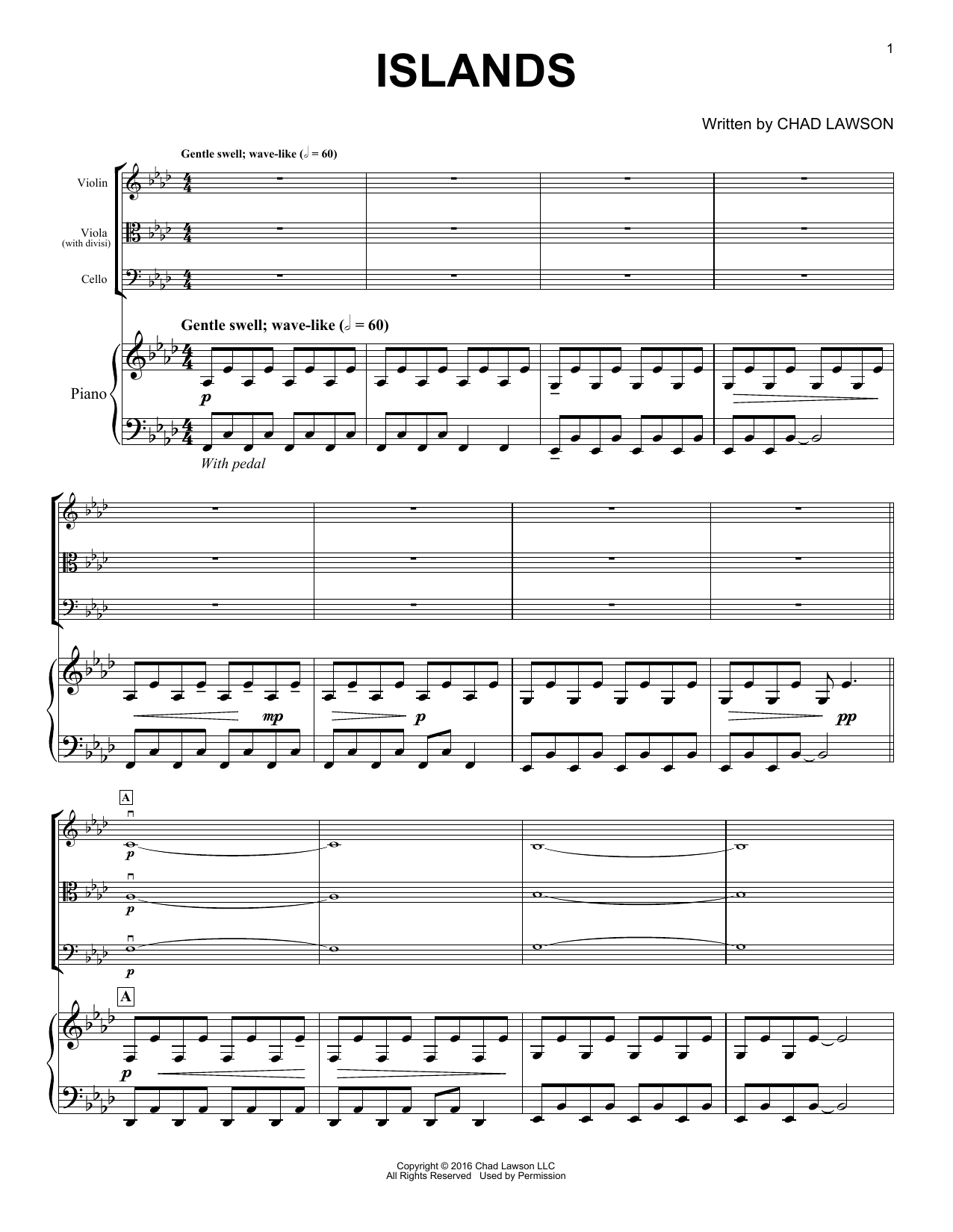 Chad Lawson Islands sheet music notes and chords. Download Printable PDF.