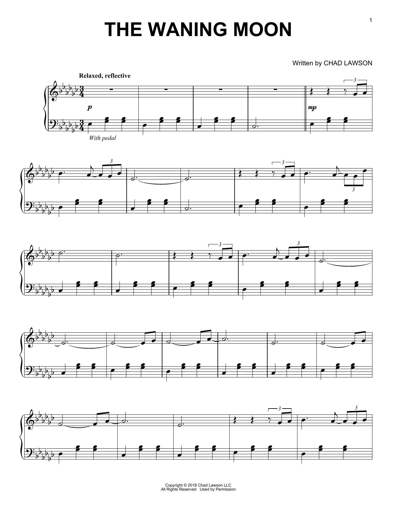 Chad Lawson The Waning Moon sheet music notes and chords. Download Printable PDF.