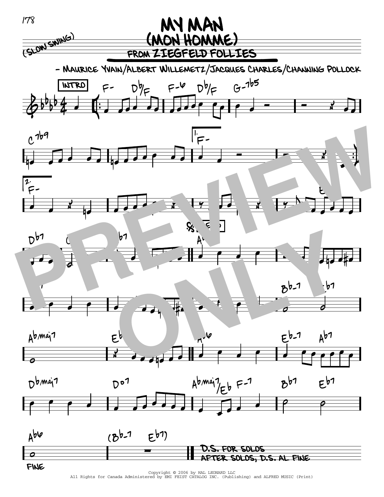 Learn to play Channing Pollock My Man (Mon Homme) sheet music for Lead Sheet / Fake Book in minutes. Price: 5.9900$ Channing Pollock My Man (Mon Homme) sheet music notes and chords arranged for Lead Sheet / Fake Book